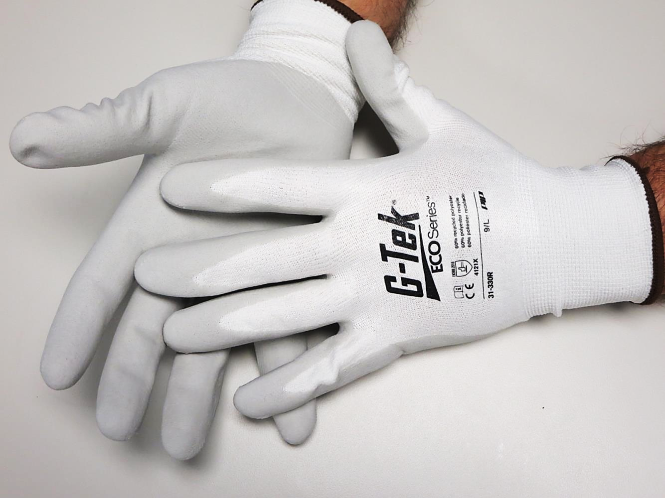 #31-330R PIP® G-Tek® ECO Series™ Seamless Knit Recycled Yarn / Spandex Blended Glove with Nitrile Foam Coated Grip on Palm & Fingers