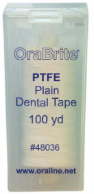 OraLine®OraBrite 100码涂蜡普通聚四氟乙烯牙科胶带#48036