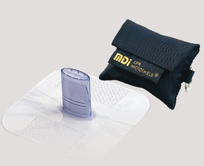 #70-190 MDI®CPR Microshield®MicroKey™紧急救援呼吸器，黑色尼龙外壳，带钥匙环