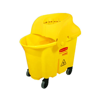 Rubbermaid®商用35 Qt WaveBrake®拖把桶和绞汁机，机构过滤器组合