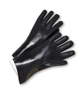 Economy PVC Dipped Chemical-Resistant Gloves w/ 14` Gauntlet Cuff