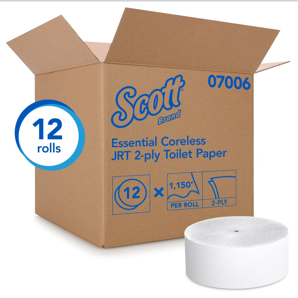 Kimberly Clark®Scott®Essential coless卫生纸，2层(12/1150')