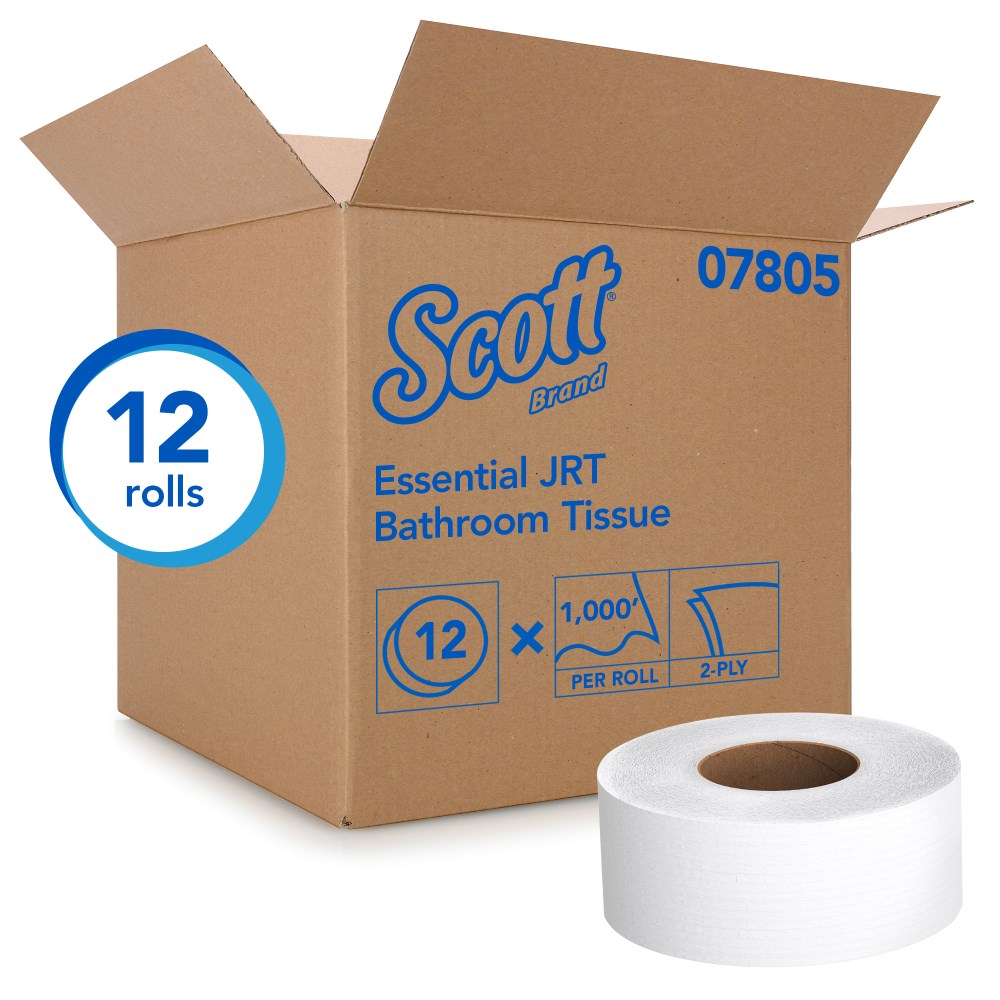 Kimberly Clark® Scott® Essential 07805 Jumbo Roll 2-Ply Toilet Paper (12/1000')